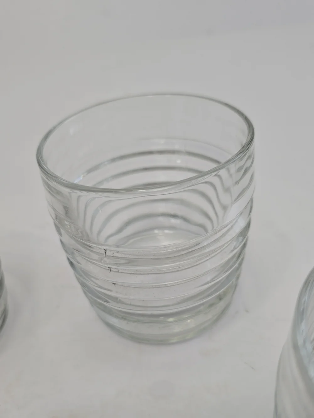 Vintage Anchor Hocking Set Of 4 Park Avenue Clear On The Rocks Glasses Ribbed